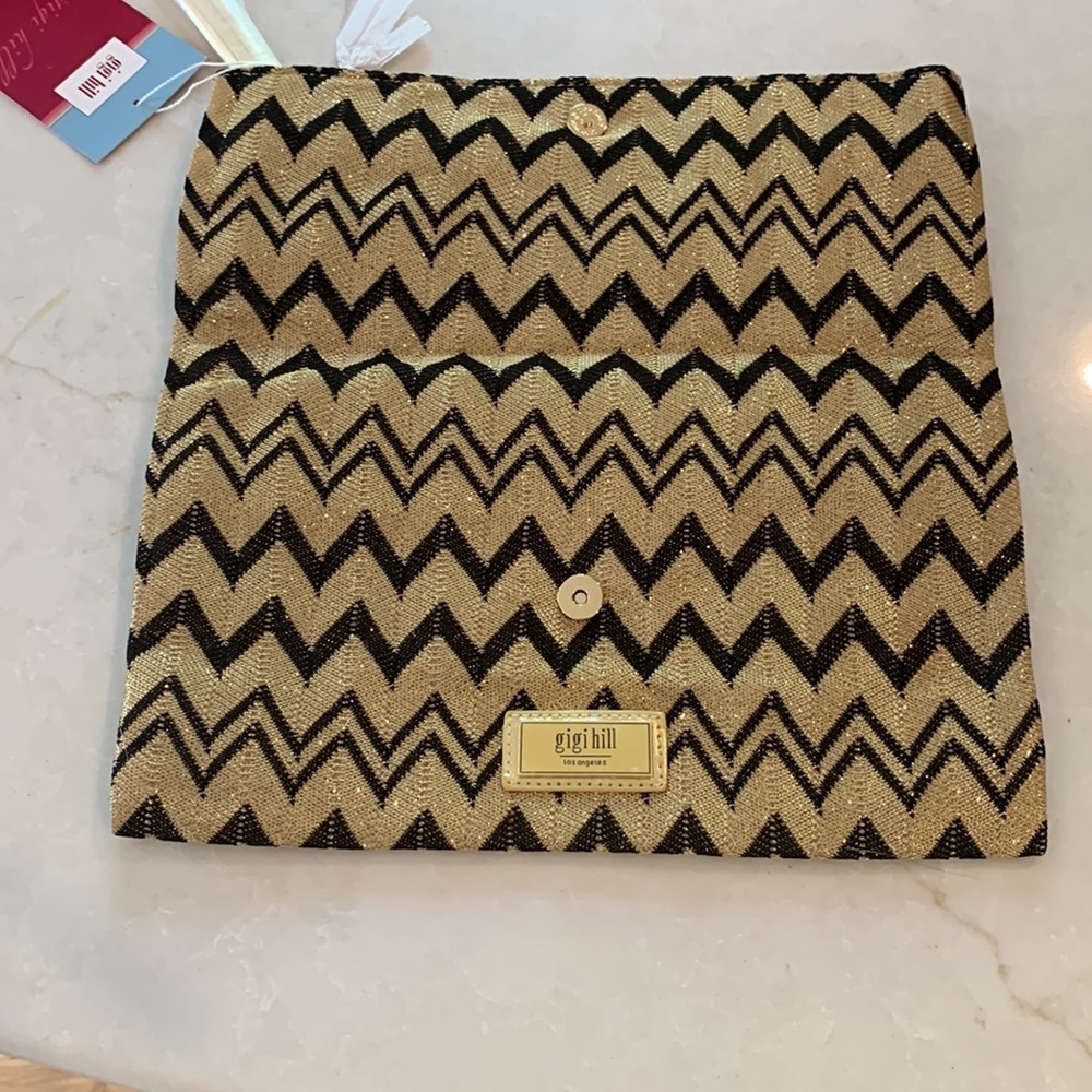 Gigi Hill Gold Metallic Clutch purse - Picture 2 of 5